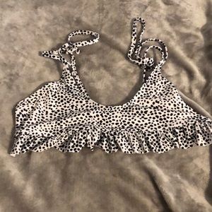 Black and White Cheetah Print Shein Bikini Top